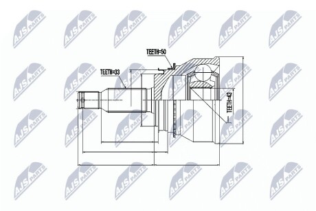 Шарнір рівних кутових швидкостей NTY NPZ-MS-038