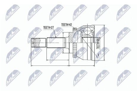 Шарнір рівних кутових швидкостей NTY NPZ-NS-080