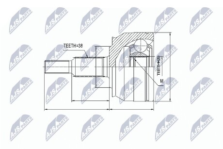 Шарнір рівних кутових швидкостей NTY NPZ-VW-033