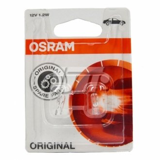 Автолампа original w1,2w w2x4,6d 1,2w прозрачна Osram 272102B (фото 1)