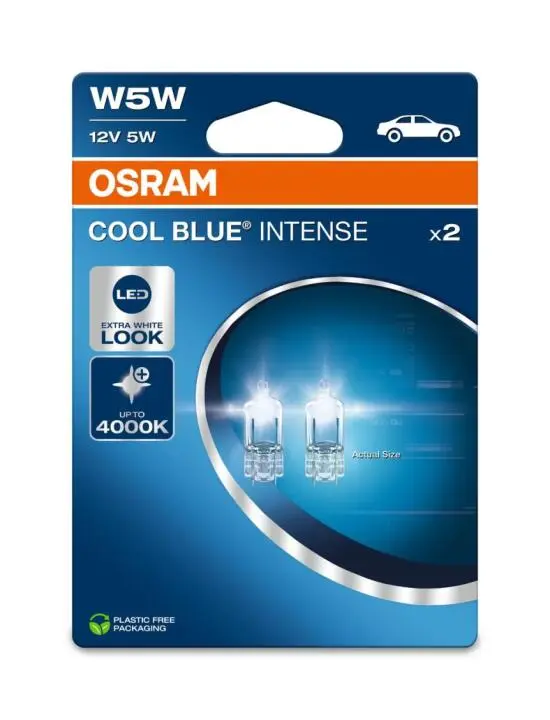 Фото 1 - Лампа вспомог. освещение W5W 12V 5W W2.1x9.5d COOL BLUE Intense (2 шт) blister Osram 2825CBN-2BL Лампа вспомог. освещение W5W 12V 5W W2.1x9.5d COOL BLUE Intense (2 шт) blister Osram 2825CBN-2BL (фото 1)