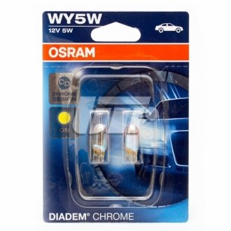 Автолампа diadem chrome wy5w w2,1x9,5d 5 w оранжева Osram 2827DC02B (фото 1)