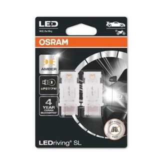 Автолампа ledriving p27/7w w2,5x16q 1,9w жовта Osram 3157DYP-02B