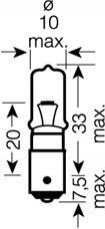 Автомобільна лампа: h21w 12v 21w bay9s Osram 4008321095190