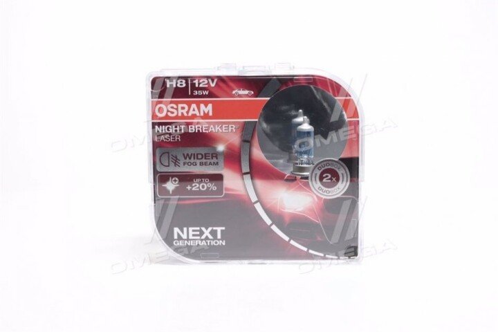 Автолампа night breaker laser h8 pgj19-1 35 w прозоро-блакитна Osram 64212NLHCB (фото 1)