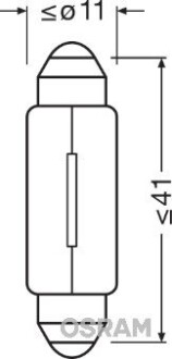 Автолампа c10w sv8,5-8 10 w прозрачная Osram 6429