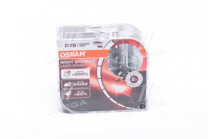 Лампа d1s 85v 35w pk32d-2 duo xenarc night breaker laser (next gen) Osram 66140XNNHCB (фото 1)