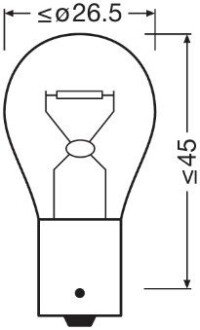 Автолампа 21W 12V BA15S Osram 7506ULT-2BL (фото 1)