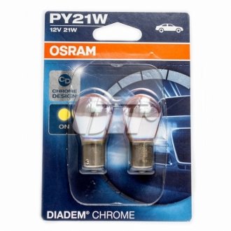 Автолампа diadem chrome py21w bau15s 21 w оранжевая Osram 7507DC02B