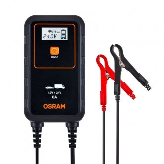 Швидкий зарядний пристрій на 8А для акумулятора 12-24В Osram OEBCS908