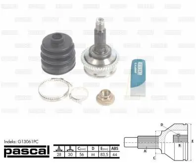 Шарнірний комплект, приводний вал PASCAL G13061PC