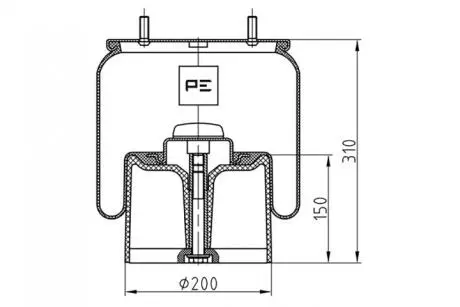 Кожух пневматичної ресори PE AUTOMOTIVE 08408274A