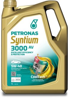 Масло 5W40 SYNTIUM 3000 AV (5L) (VW 505.00/505.01/MB 229.51/RN0700/RN0710) (API SN) (ACEA C3) Petronas 70179M12EU