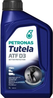 Масло TUTELA ATF D3 (1L) (GM Dextron III-H/Dextron III-G/Allison C4/Ford Mercon) Petronas 76127E15EU