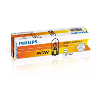 Автолампа vision w3w w2,1x9,5d 3 w прозора PHILIPS 12256CP