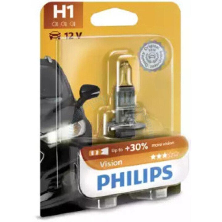 Автолампа vision h1 p14,5s 55 w прозрачная PHILIPS 12258PRB1 (фото 1)