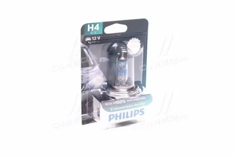 Автолампа x-tremevision pro150 h4 p43t-38 55 w 60 w прозрачно-голубая PHILIPS 12342XVPB1