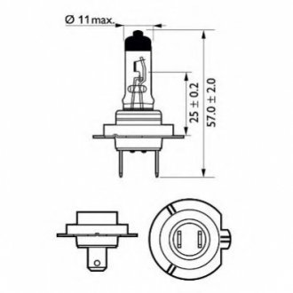 Автолампа longlife ecovision h7 px26d 55 w прозора PHILIPS 12972LLECOS2