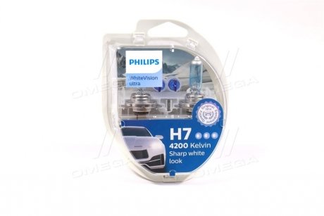 Автолампа whitevision ultra h7 px26d 55 w PHILIPS 12972WVUSM