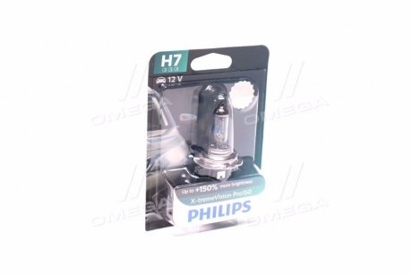 Автолампа x-tremevision pro150 h7 px26d 55 w прозоро-блакитна PHILIPS 12972XVPB1