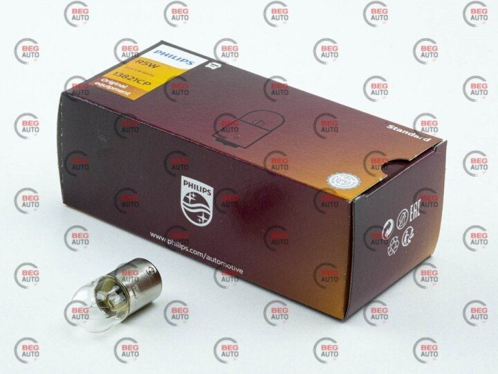 Автолампа standard r5w ba15s 5 w прозрачная PHILIPS 13821CP (фото 1)