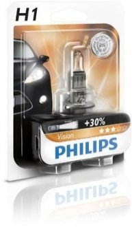 Автомобильная лампа: 12 [в] h1 vision 55w цоколь p14,5s +30% света PHILIPS 47516930