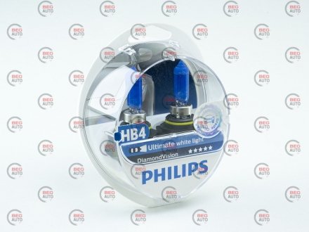 Автолампа diamondvision hb4 p22d 55 w синяя PHILIPS 9006DVS2 (фото 1)