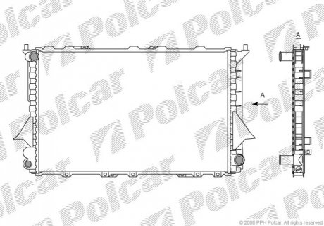 Радиатор audi 100, a6 (мкпп)) 91-94 POLCAR 131608-4