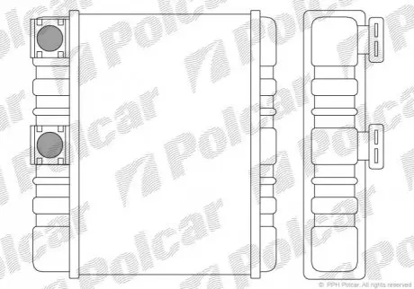 Радиатор печки bmw 3(e46) 318i 99- x3(e83) 08- POLCAR 2008N8-2