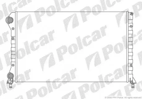 Радіатор двигуна fiat doblo 1,9 d 01- (+ac) POLCAR 304008A4