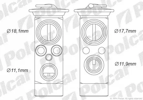 Расширительный клапан кондиционера mercedes (c190)c (w203), c (w204) 1.6-6.2 07.97- POLCAR 5003KZ-1