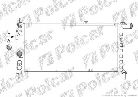 Радиатор охлаждения opel kadett 1.6-1.8 84- POLCAR 550508A4 (фото 1)