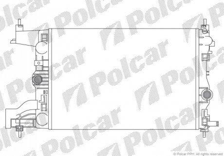 Радиатор охлаждения (mt) opel astra j 1.3d/1.7d 12.09- POLCAR 551108-3