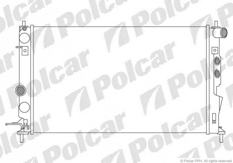 Радиатор основной opel vectra b(+ac) 1.6-2.6 09.88-07.03 POLCAR 551608A4 (фото 1)