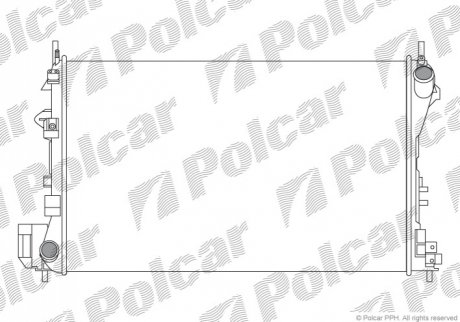 Радіатор охолодження opel vectra c 1.6-1.8 16v 02- (economy class) POLCAR 551808A4 (фото 1)