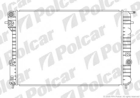 Радиатор охлаждения opel omegab 2.0-3.0 03.94-07.03 POLCAR 552708-1 (фото 1)