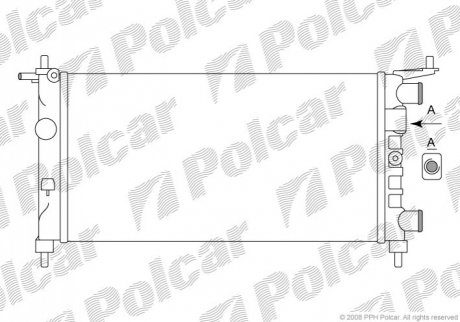 Радиатор охлаждения opel corsa b 1.0/1.2 11.96-09.00 POLCAR 555508A2 (фото 1)