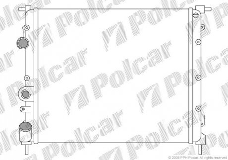 Радіатор renault megane 1.4/1.6 11/95-(-ac) POLCAR 600708A1 (фото 1)