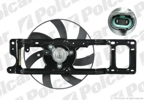 Вентилятор радіатора (без ac) dacia logan 1.4 04- POLCAR 601523W2