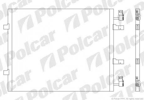 Радиатор кондиционера renault trafic 2.0dci, 2.5dci 06- POLCAR 6027K8C1S
