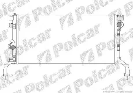 Радиатор охлаждения двигателя renault laguna iii 1.5d/2.0d 10.07- POLCAR 603908-1