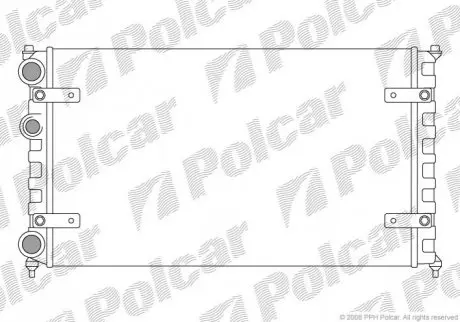 Радиатор охлаж. двигателя vw caddy ii, polo 1.4-1.9d 02.93-01.04 POLCAR 671308A2