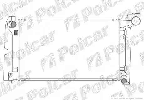 Радіатор охолодження Toyota avensis, corolla, corolla verso 1.4/1.6/1.8 10.01-03.09 POLCAR 811308-1