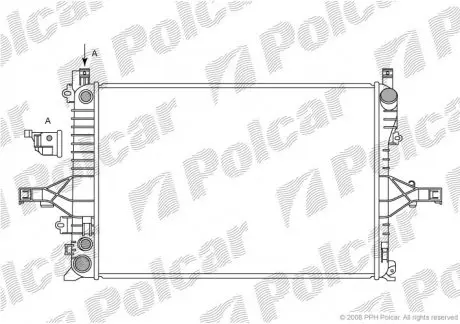 Радіатор охолодження volvo s60 i, s80 i, v70, xc70 i 2.0-3.0 05.98-04.10 POLCAR 908008-2