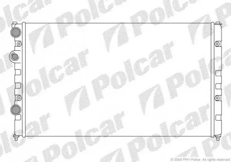 Основной радиатор seat cordoba 1.8, 2.0 93-99, ibiza 1.6, 2.0 95-// vw caddy ii 1.9d 95-04, polo 1.6i, 1.9d 95-01 POLCAR 952408-8