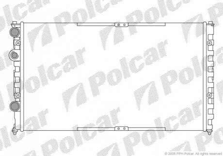 Радіатор охолодження vw polo/caddy 95-1.4/1.6/1.9d 11.95-01.04 POLCAR 952508A1