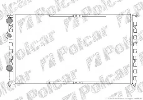 Радіатор охолодження vw polo/caddy 95-1.4/1.6/1.9d 11.95-01.04 POLCAR 952508A1