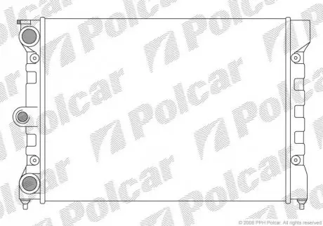 Радіатор vw golf/jetta/passat ii 82-88, polo ii 81-83 POLCAR 953408A1