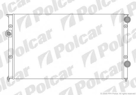 Радиатор охлаждения vw passat 1.9d (b3) 91-93 POLCAR 954608A7 (фото 1)