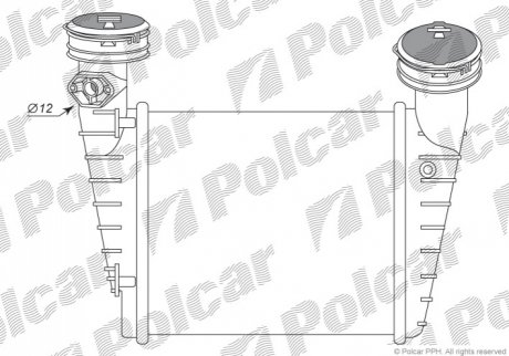 Радиатор интеркуллера vag superb/passat 1.8t awt 2001- POLCAR 9548J8-2